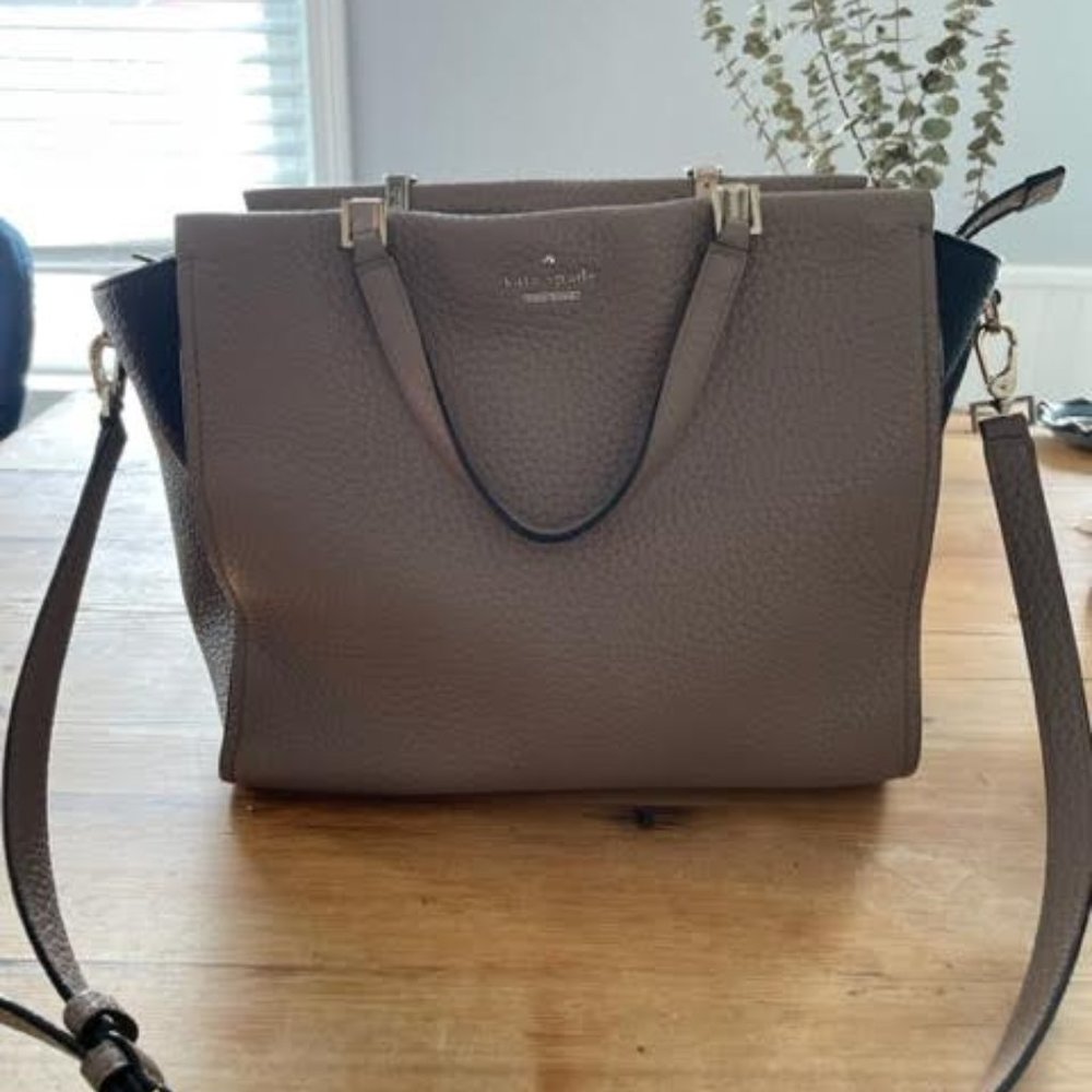 Kate Spade taupe and black bag